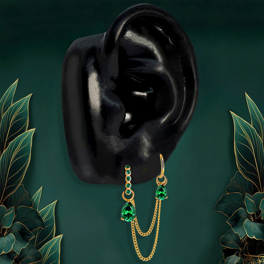 I Am Breathtaking - Emerald - Double piercing